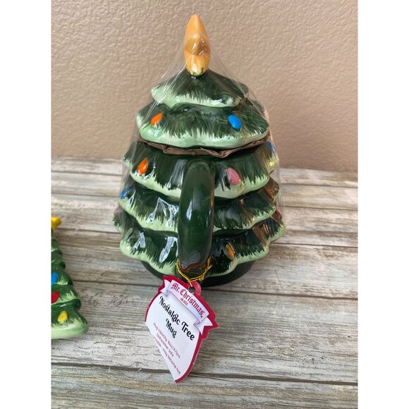 Mr. Christmas Nostalgic Tree Mug & Tray Set Mid-Century Style Holiday Decor - Picture 3 of 13